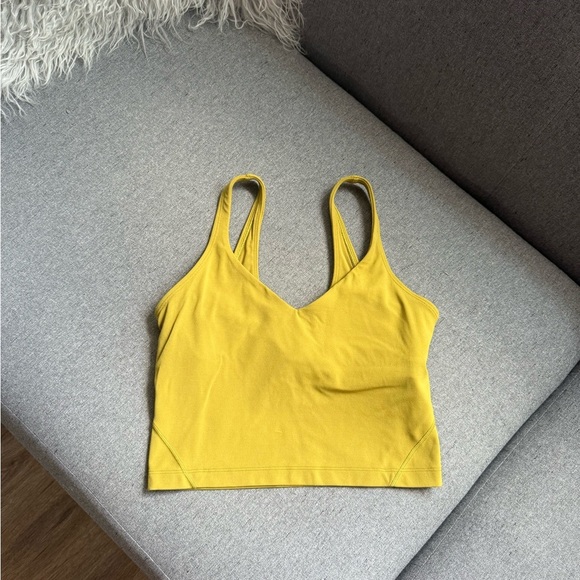 Lululemon Align Crop Tank Top Yellow Olive Size 6 - Picture 2 of 6